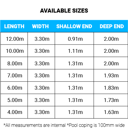 hampton size chart